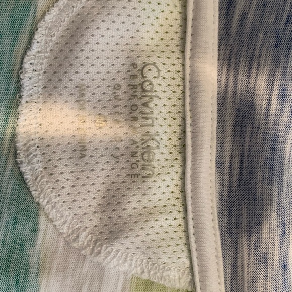 NWT Calvin Klein Performance Quick Dry Hooded Quarter Sleeve Striped Top - Picture 5 of 5